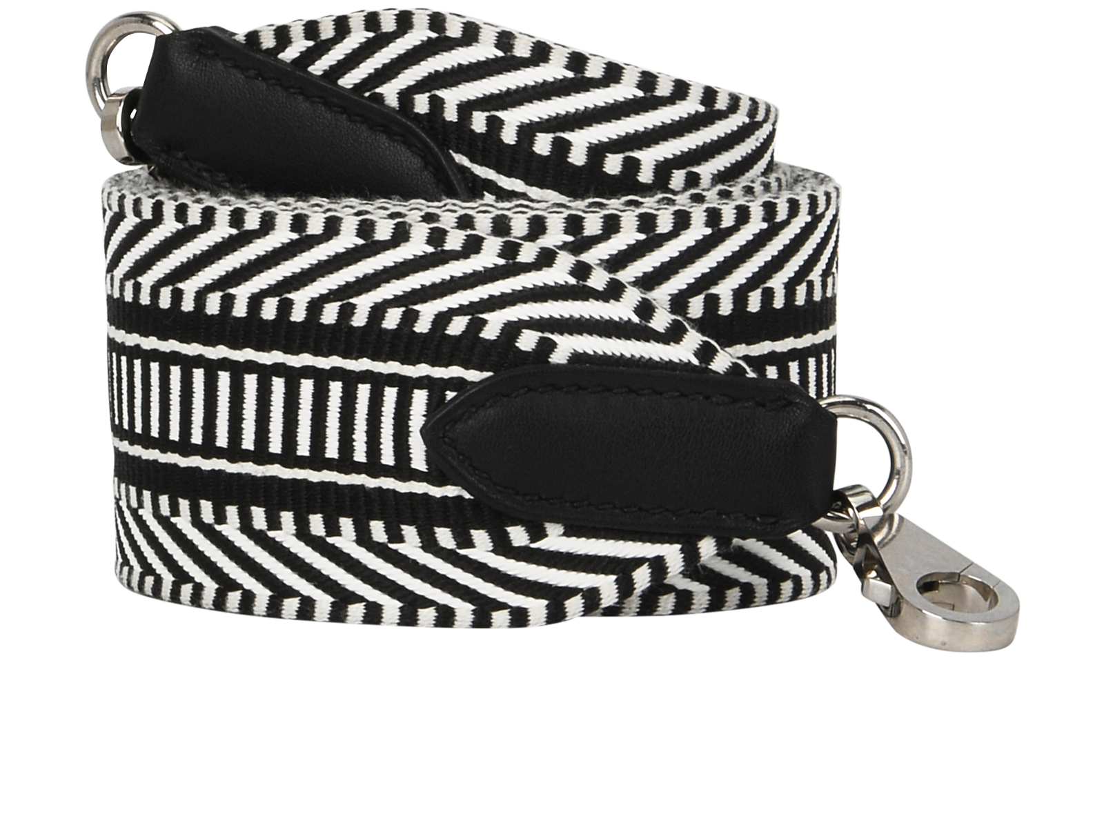 Hermes Sangle Cavale 50MM Bag Strap, &pound;595, Accessories, Black/White, Canvas, Other view